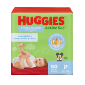 Huggies Active Sec talla P x50